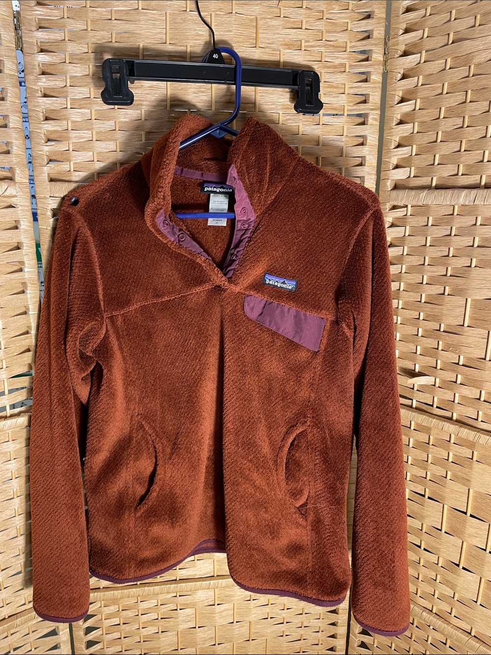 Women's Patagonia Burnt Orange Snap-T Fleece Pullover Size Medium